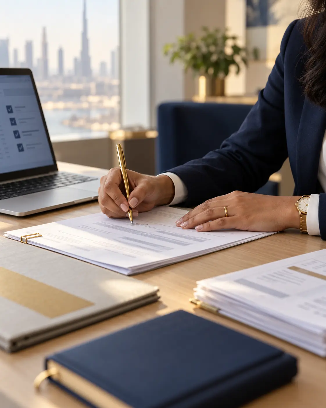 VAT deregistration services in Dubai — Fintra Global specialist reviewing a final VAT return